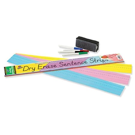 Easy-To-Organize Dry Erase Sentence Strips Assorted 3 X 24 EA65857